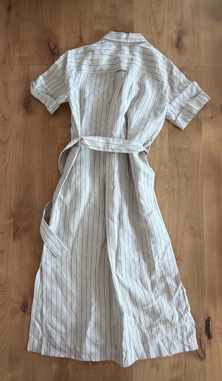 Lafayette 148 New York Striped Linen Shirt Dress Size S - Picture 15 of 15